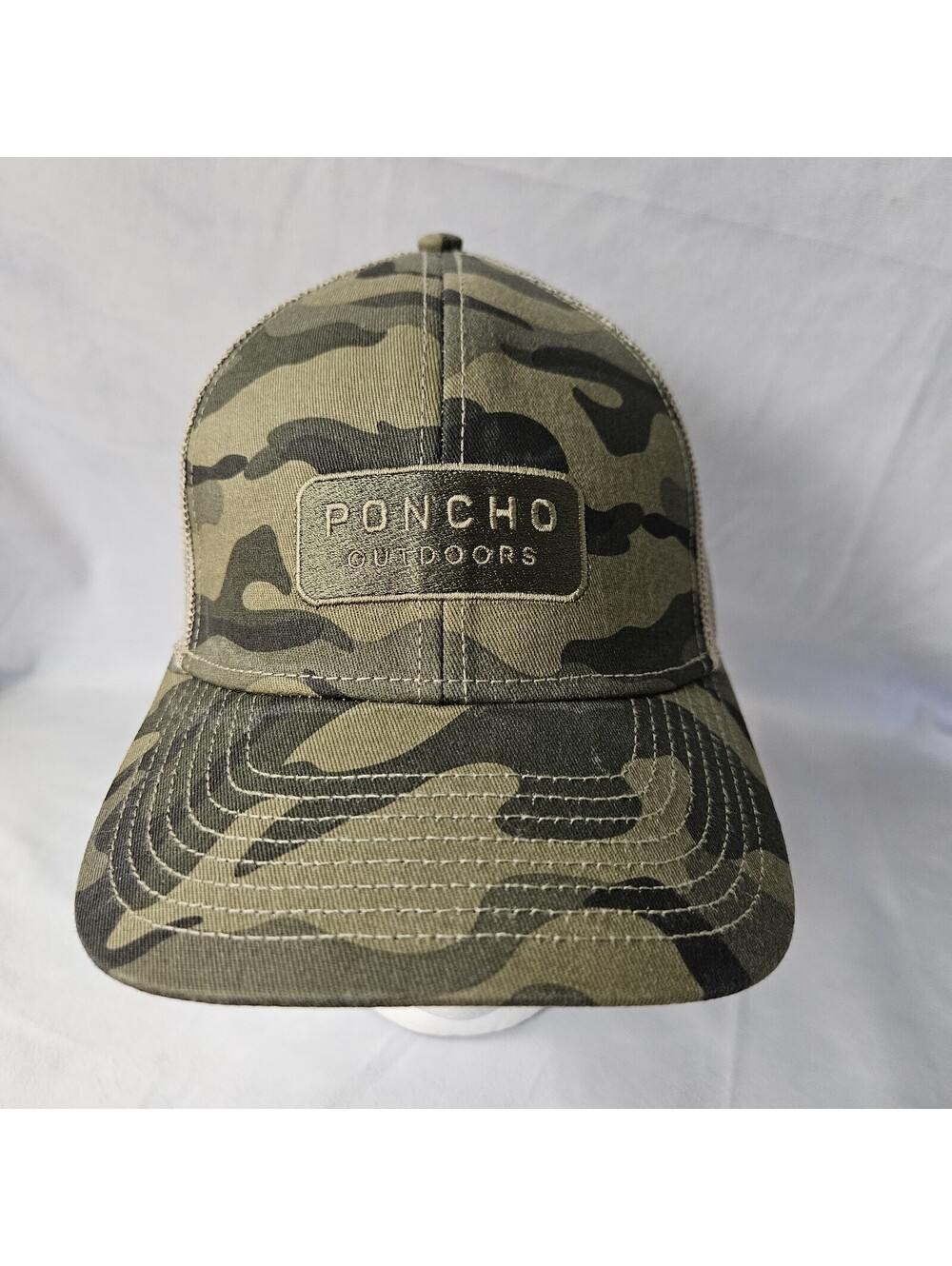 PONCHO Outdoors Baseball Cap Hat Snapback Camo Mesh Cotton